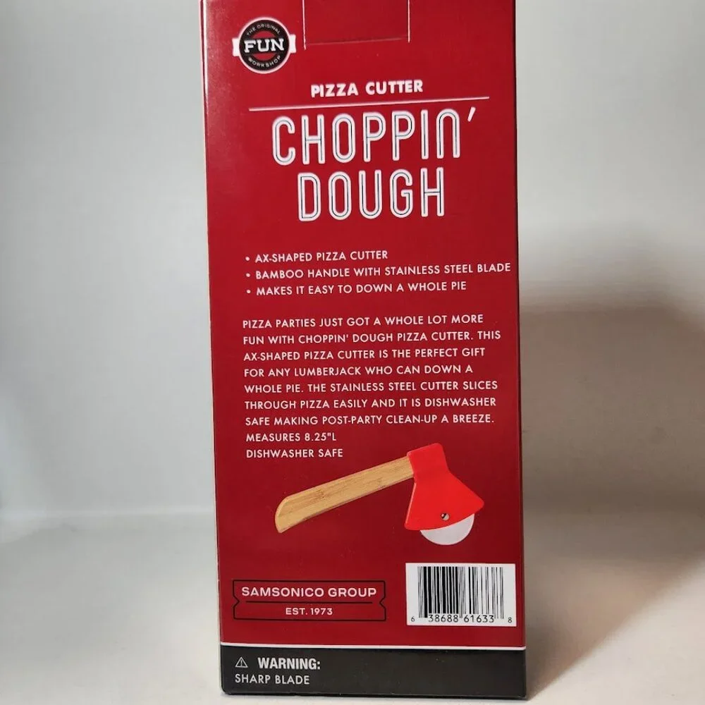 NEW Choppin' Dough Pizza Cutter Axe Logger's Choice Stainless Steel Blade with B